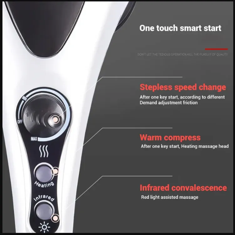 Double Head Full Body Massager Machine Variable Speed Far Infrared | Electric Facial Deep Tissue Fitness Massage Stick ? Head Neck Waist Leg Muscles Pain Relief Massage Hammer ? Handheld Deep Tissue massager - Image 3