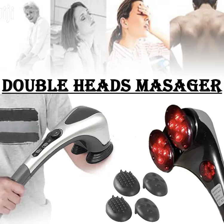 Double Head Full Body Massager Machine Variable Speed Far Infrared | Electric Facial Deep Tissue Fitness Massage Stick ? Head Neck Waist Leg Muscles Pain Relief Massage Hammer ? Handheld Deep Tissue massager - Image 5