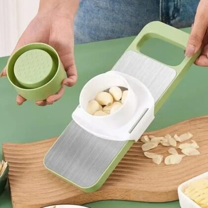 Multifunctional Vegetable Cutter & Slicer Set ? Stainless Steel Mandoline Slicer with 5 Interchangeable Blades