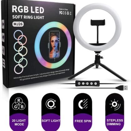 26Cm MJ26 10.2 RGB Led Soft Ring Light | Soft Ring Light with Lighting and Smart Phone Holder