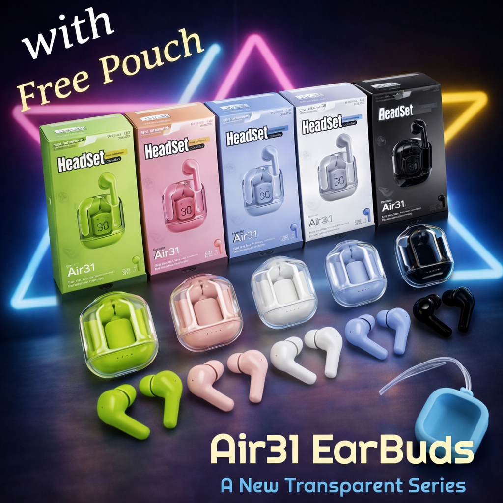 3.1 Professional Air 31 Tws Transparent Earbuds Bluetooth 5.3v (random color ) - Image 2
