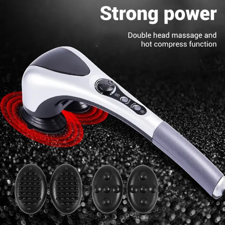 Double Head Full Body Massager Machine Variable Speed Far Infrared | Electric Facial Deep Tissue Fitness Massage Stick ? Head Neck Waist Leg Muscles Pain Relief Massage Hammer ? Handheld Deep Tissue massager - Image 4
