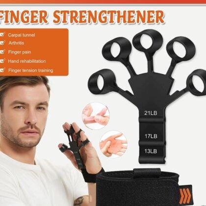 Hand Grip Strengthener - Adjustable Finger Exerciser and Finger Stretcher - Grip Strength Trainer for Hand Therapy, Rock Climbing - Relieve Pain for Arthritis, Carpal Tunnel